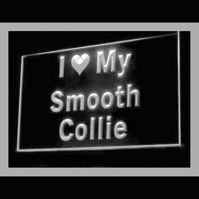 210124 I Love My Smooth Collie Pets Shop Home Decor Open Display illuminated Night Light Neon Sign 16 Color By Remote