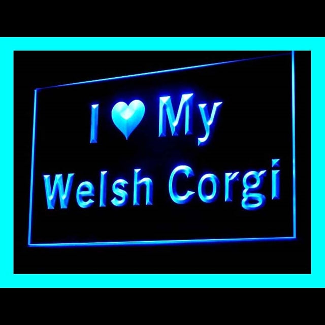 210127 I Love My Welsh Corgi Pets Shop Home Decor Open Display illuminated Night Light Neon Sign 16 Color By Remote