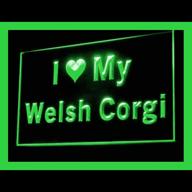 210127 I Love My Welsh Corgi Pets Shop Home Decor Open Display illuminated Night Light Neon Sign 16 Color By Remote