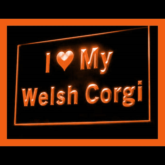 210127 I Love My Welsh Corgi Pets Shop Home Decor Open Display illuminated Night Light Neon Sign 16 Color By Remote
