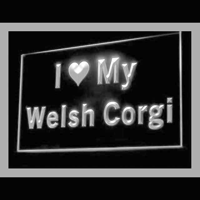 210127 I Love My Welsh Corgi Pets Shop Home Decor Open Display illuminated Night Light Neon Sign 16 Color By Remote