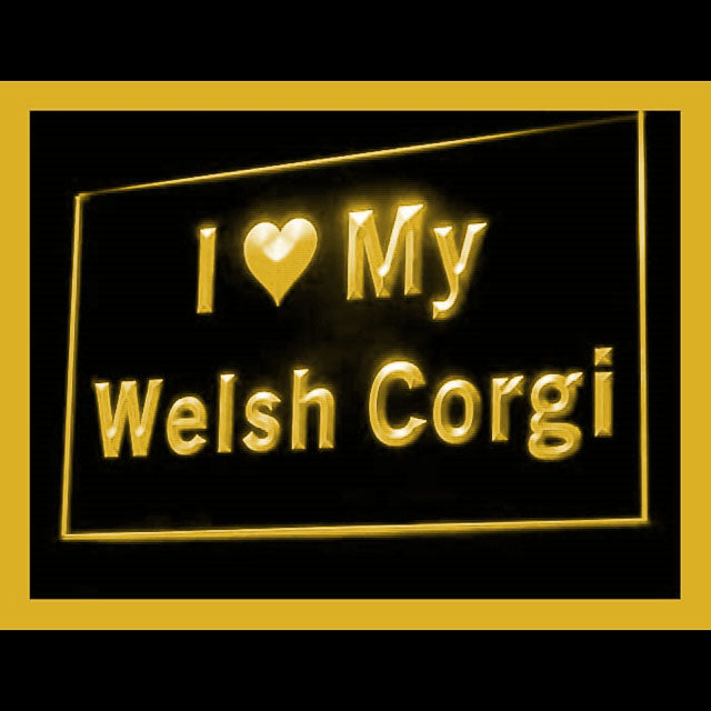 210127 I Love My Welsh Corgi Pets Shop Home Decor Open Display illuminated Night Light Neon Sign 16 Color By Remote
