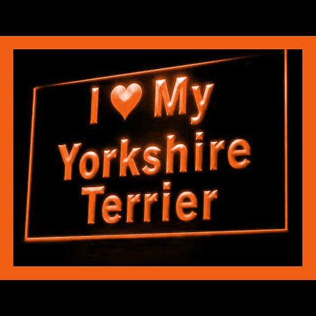 210128 I Love My Yorkshire Terrier Pets Shop Home Decor Open Display illuminated Night Light Neon Sign 16 Color By Remote