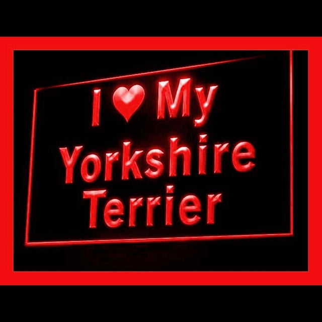 210128 I Love My Yorkshire Terrier Pets Shop Home Decor Open Display illuminated Night Light Neon Sign 16 Color By Remote