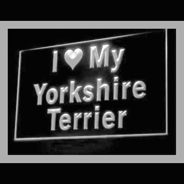 210128 I Love My Yorkshire Terrier Pets Shop Home Decor Open Display illuminated Night Light Neon Sign 16 Color By Remote
