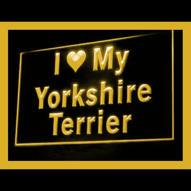 210128 I Love My Yorkshire Terrier Pets Shop Home Decor Open Display illuminated Night Light Neon Sign 16 Color By Remote