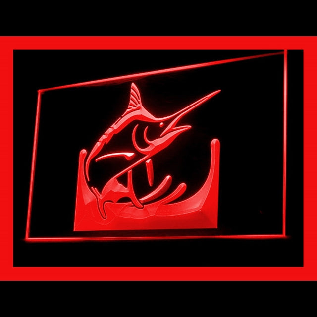210130 Blue Marlin Fish Home Decor Diving Shop Home Decor Open Display illuminated Night Light Neon Sign 16 Color By Remote
