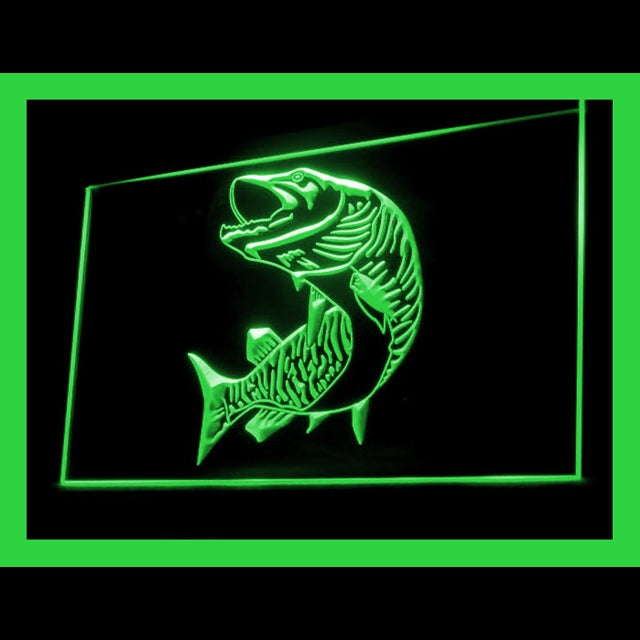 210132 Mighty Muskie Fish Home Decor Shop Home Decor Open Display illuminated Night Light Neon Sign 16 Color By Remote