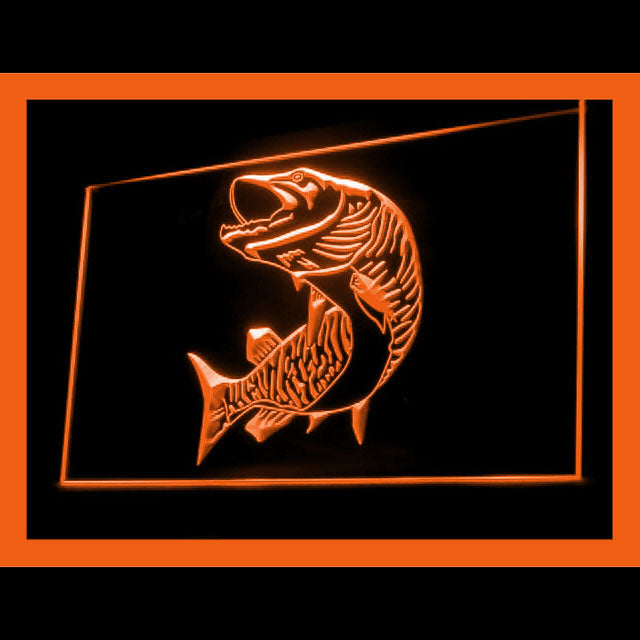 210132 Mighty Muskie Fish Home Decor Shop Home Decor Open Display illuminated Night Light Neon Sign 16 Color By Remote