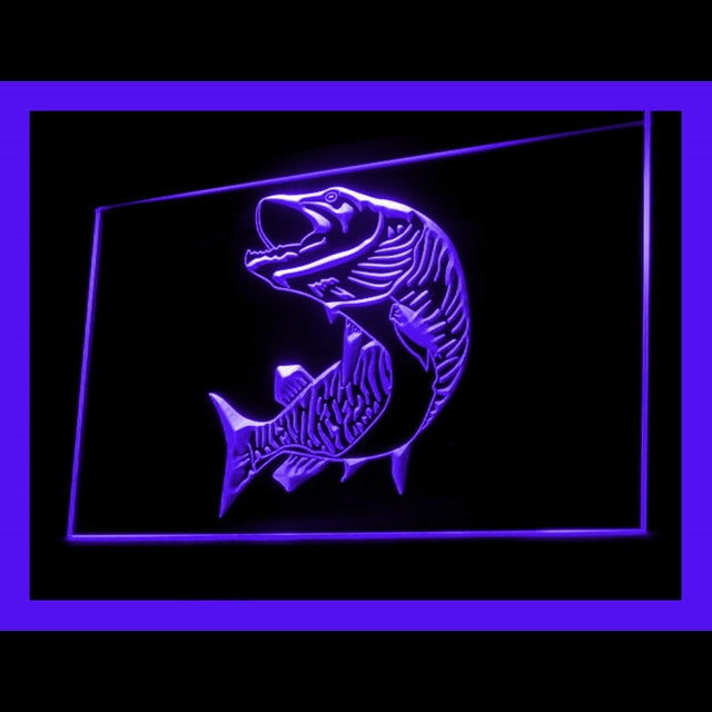 210132 Mighty Muskie Fish Home Decor Shop Home Decor Open Display illuminated Night Light Neon Sign 16 Color By Remote