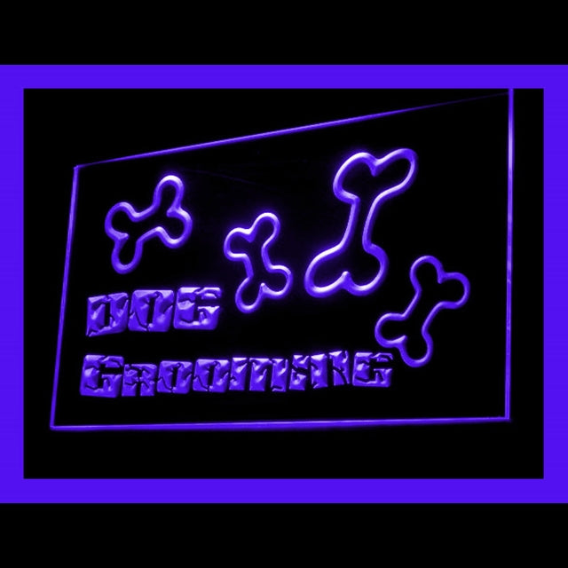 210137 Dog Grooming Pets Store Shop Home Decor Open Display illuminated Night Light Neon Sign 16 Color By Remote