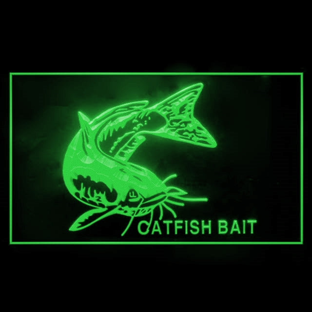 210139 Cat Fish Fishing Home Decor Shop Home Decor Open Display illuminated Night Light Neon Sign 16 Color By Remote