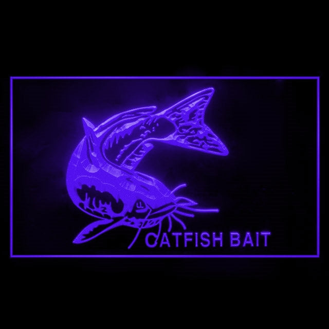 210139 Cat Fish Fishing Home Decor Shop Home Decor Open Display illuminated Night Light Neon Sign 16 Color By Remote