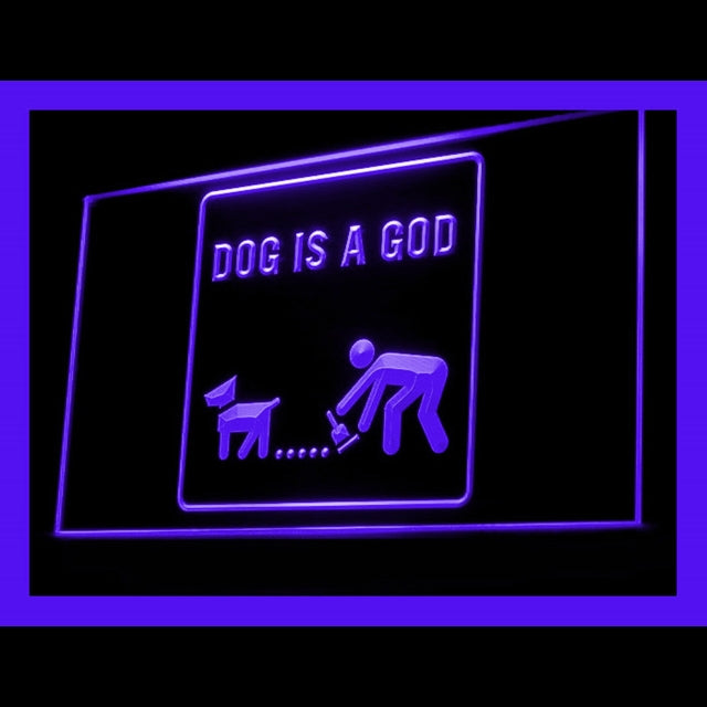 210141 Dog Is A God Pets Store Shop Home Decor Open Display illuminated Night Light Neon Sign 16 Color By Remote