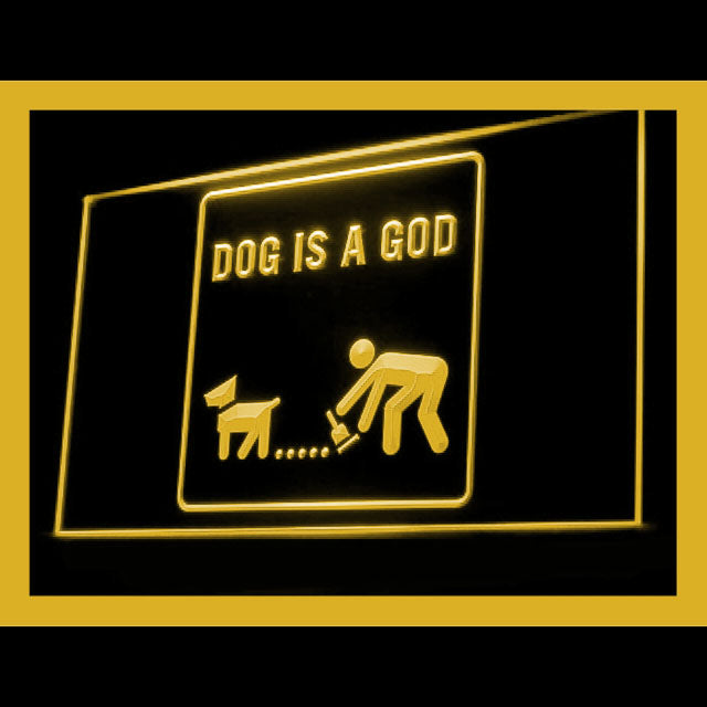 210141 Dog Is A God Pets Store Shop Home Decor Open Display illuminated Night Light Neon Sign 16 Color By Remote