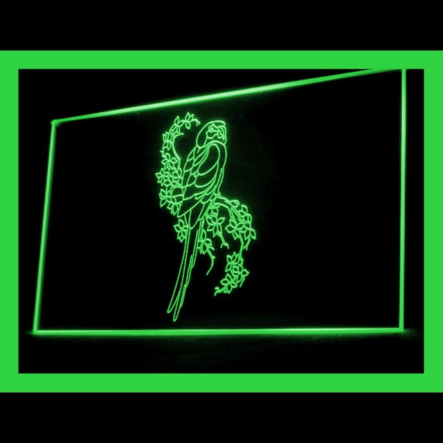 210147 Parrot Bird Pets Store Shop Home Decor Open Display illuminated Night Light Neon Sign 16 Color By Remote