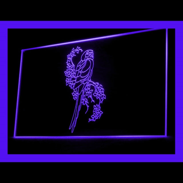 210147 Parrot Bird Pets Store Shop Home Decor Open Display illuminated Night Light Neon Sign 16 Color By Remote