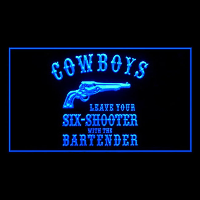 220095 Cowboys Leave Six Shooter Texas Home Decor Open Display illuminated Night Light Neon Sign 16 Color By Remote