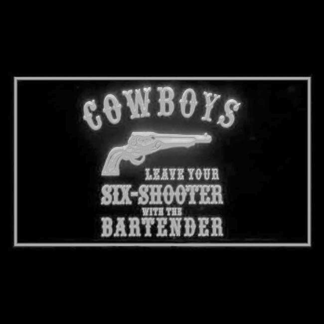 220095 Cowboys Leave Six Shooter Texas Home Decor Open Display illuminated Night Light Neon Sign 16 Color By Remote