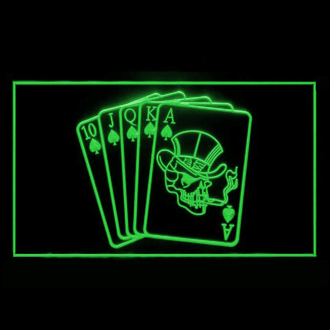 230061 Royal Flush Casino Poker Game Home Decor Open Display illuminated Night Light Neon Sign 16 Color By Remote