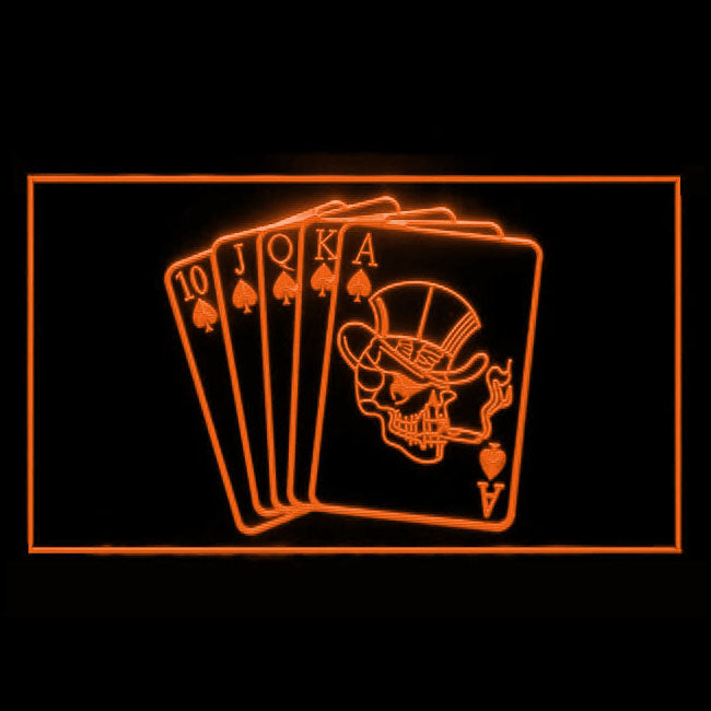 230061 Royal Flush Casino Poker Game Home Decor Open Display illuminated Night Light Neon Sign 16 Color By Remote