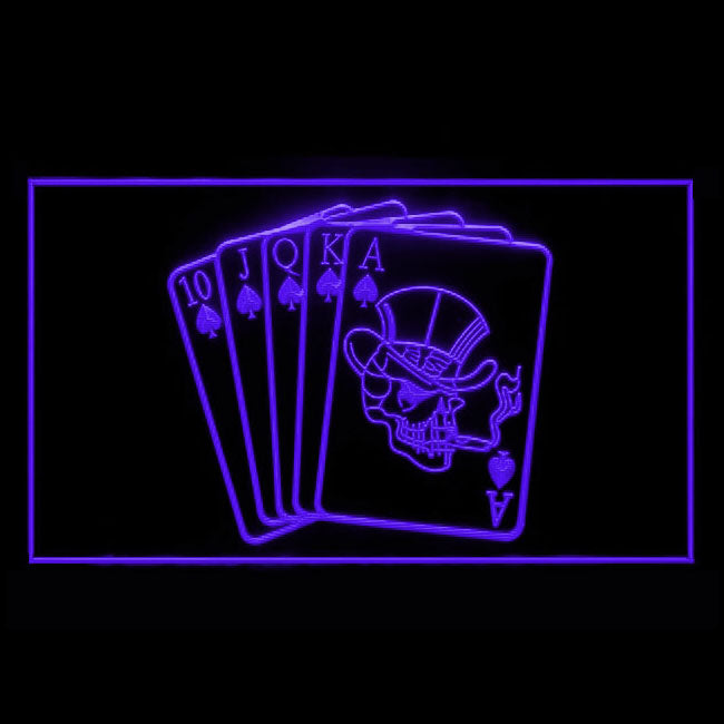 230061 Royal Flush Casino Poker Game Home Decor Open Display illuminated Night Light Neon Sign 16 Color By Remote