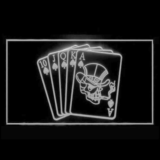 230061 Royal Flush Casino Poker Game Home Decor Open Display illuminated Night Light Neon Sign 16 Color By Remote