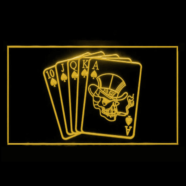 230061 Royal Flush Casino Poker Game Home Decor Open Display illuminated Night Light Neon Sign 16 Color By Remote