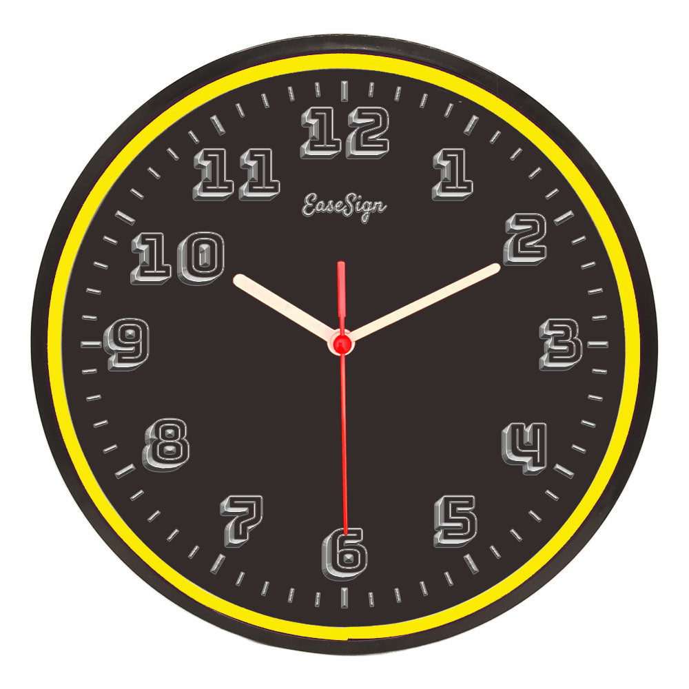 25ck0003 EaseSign Home Decor LED Light Flexible Flex illuminated Neon Wall Clock 7 Colors 10"
