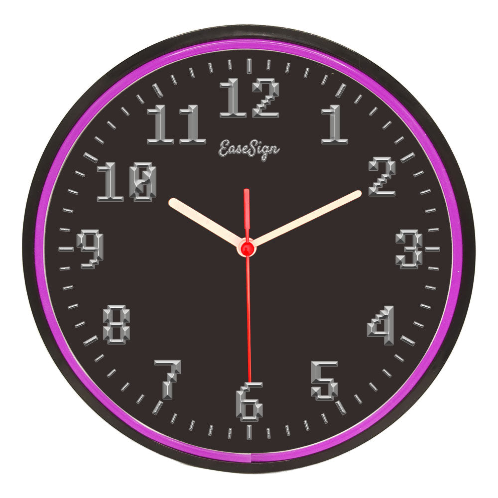 25ck0005 EaseSign Home Decor LED Light Flexible Flex illuminated Neon Wall Clock 7 Colors 10"