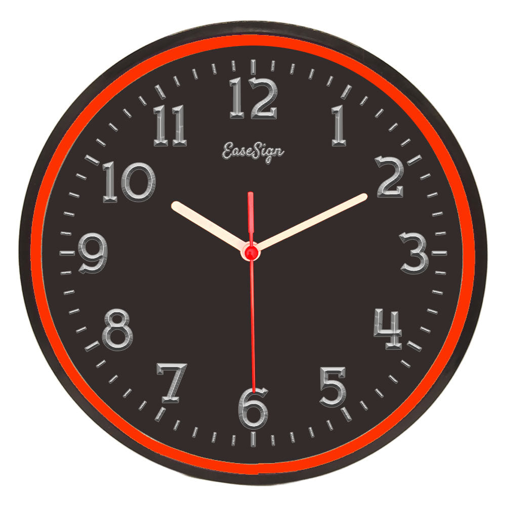 25ck0006 EaseSign Home Decor LED Light Flexible Flex illuminated Neon Wall Clock 7 Colors 10"