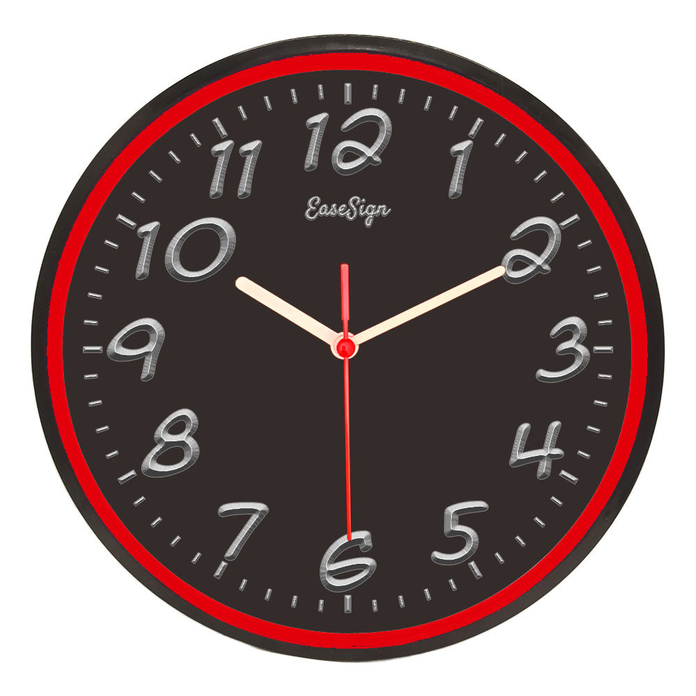 25ck0007 EaseSign Home Decor LED Light Flexible Flex illuminated Neon Wall Clock 7 Colors 10"