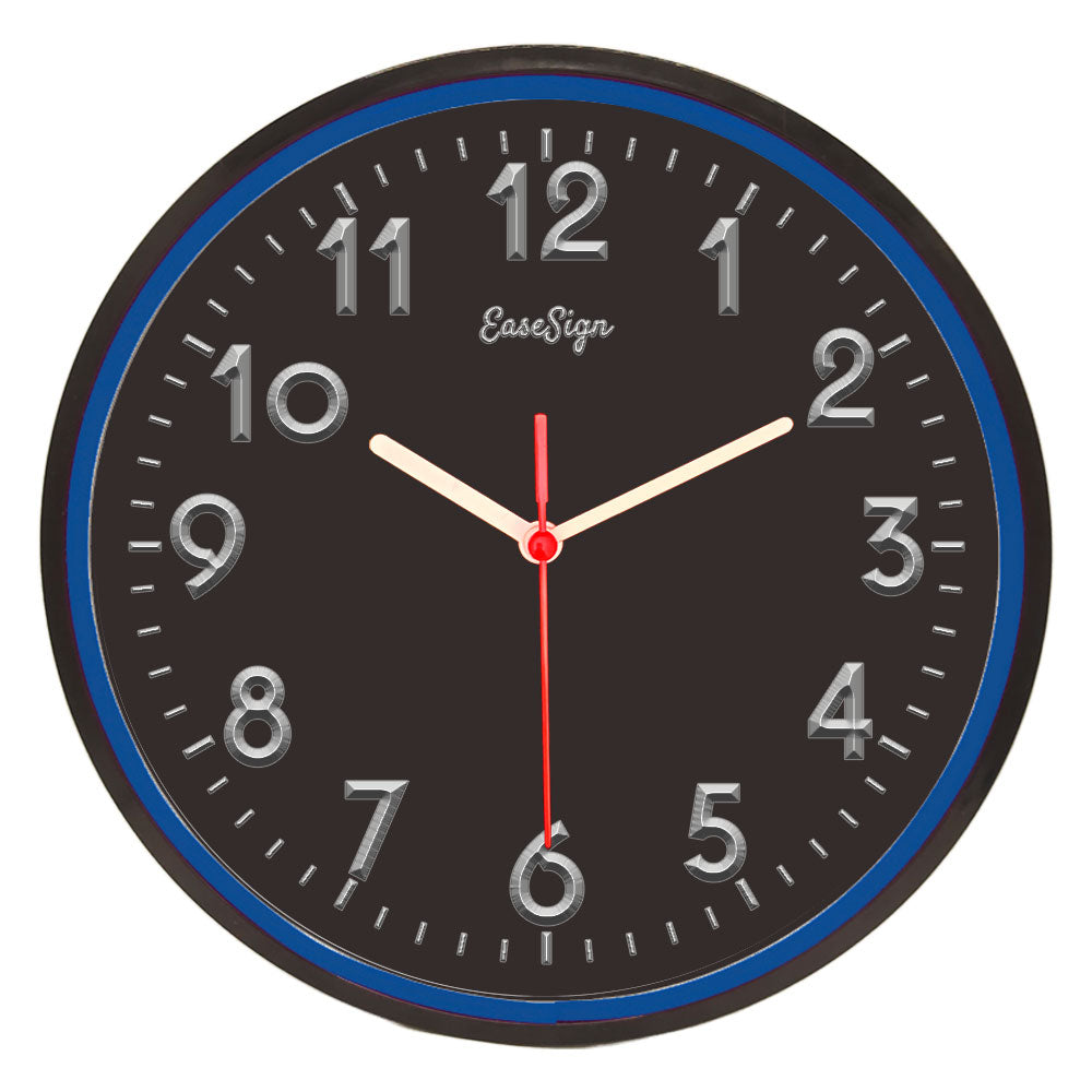 25ck0009 EaseSign Home Decor LED Light Flexible Flex illuminated Neon Wall Clock 7 Colors 10"