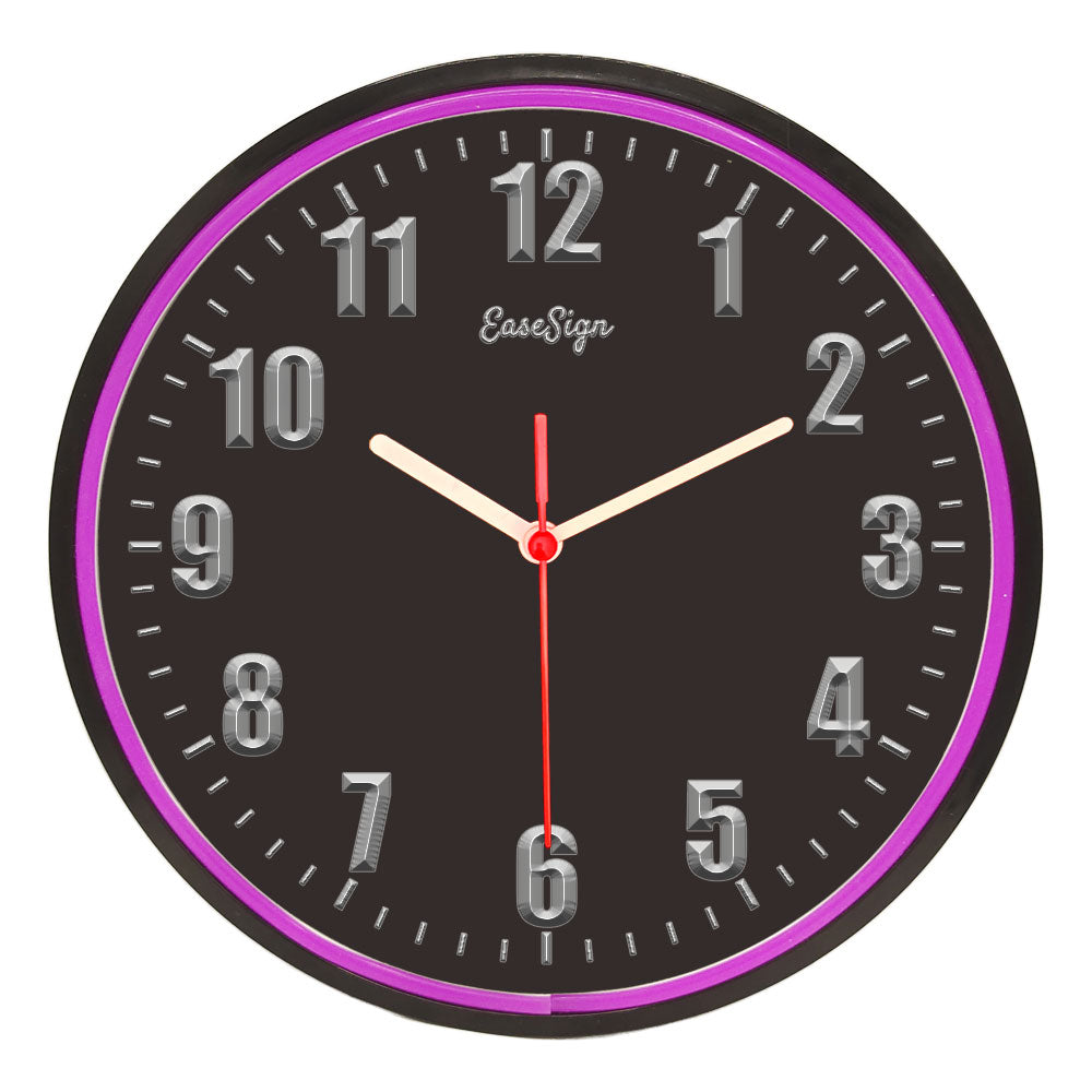 25ck0010 EaseSign Home Decor LED Light Flexible Flex illuminated Neon Wall Clock 7 Colors 10"