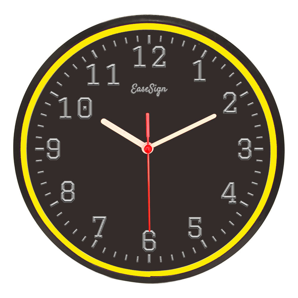 25ck0011 EaseSign Home Decor LED Light Flexible Flex illuminated Neon Wall Clock 7 Colors 10"