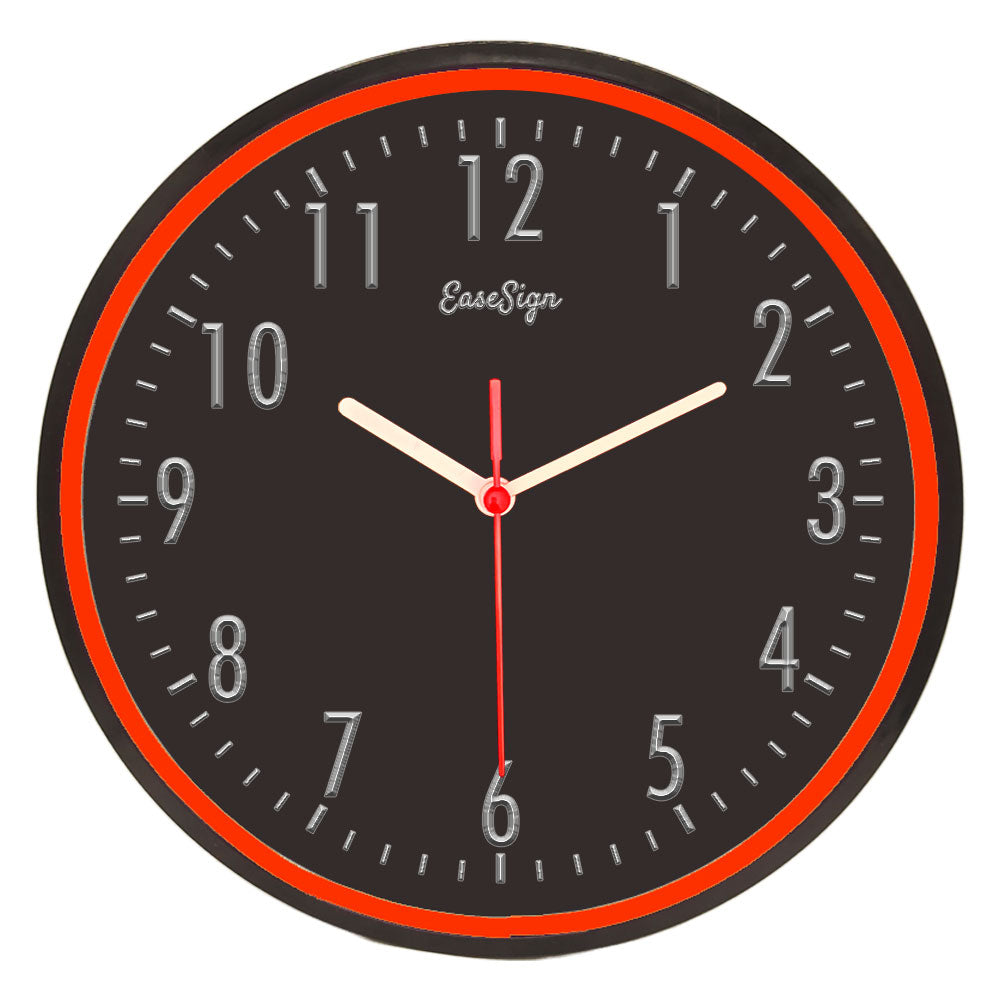 25ck0013 EaseSign Home Decor LED Light Flexible Flex illuminated Neon Wall Clock 7 Colors 10"