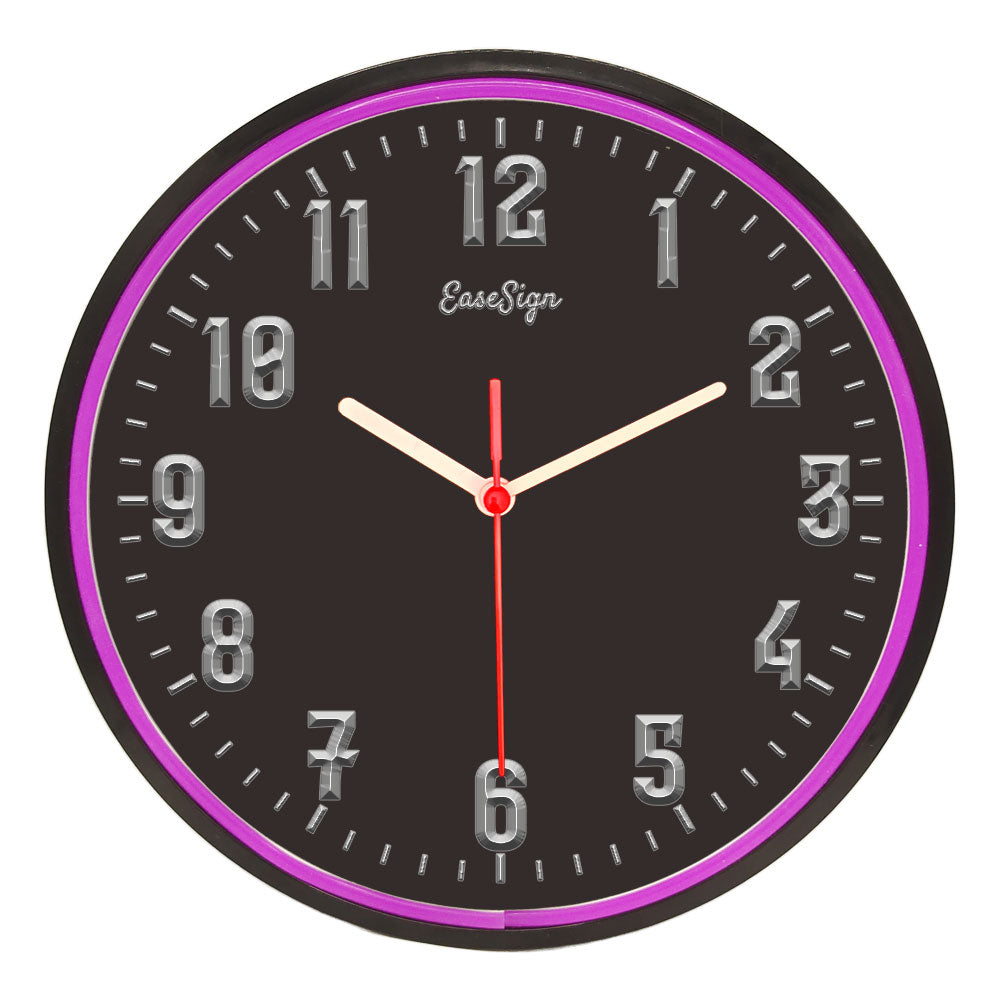 25ck0014 EaseSign Home Decor LED Light Flexible Flex illuminated Neon Wall Clock 7 Colors 10"