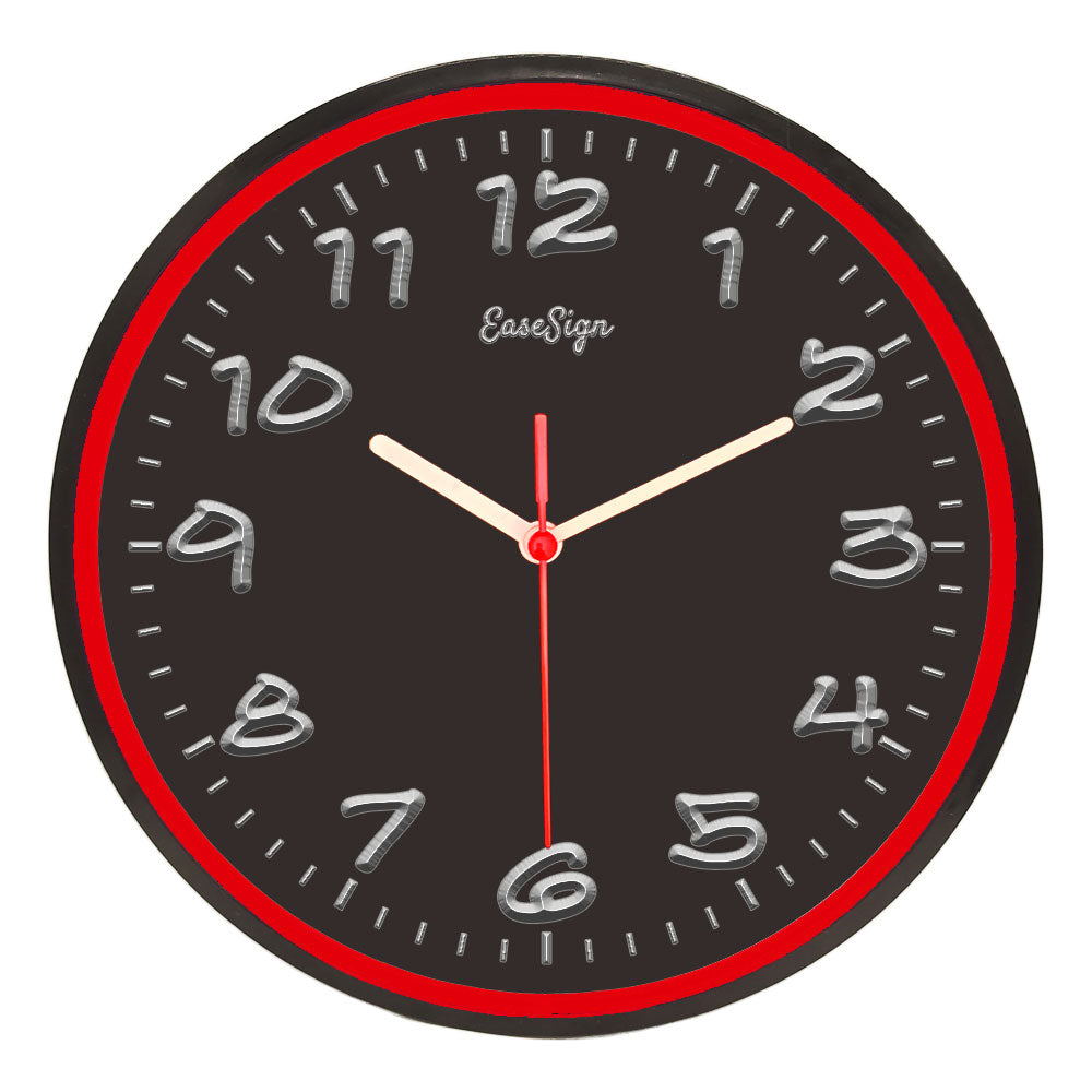 25ck0015 EaseSign Home Decor LED Light Flexible Flex illuminated Neon Wall Clock 7 Colors 10"