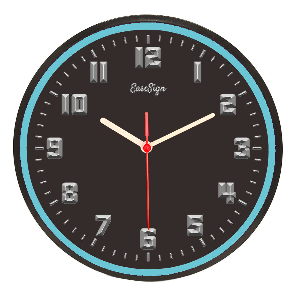 25ck0016 EaseSign Home Decor LED Light Flexible Flex illuminated Neon Wall Clock 7 Colors 10"