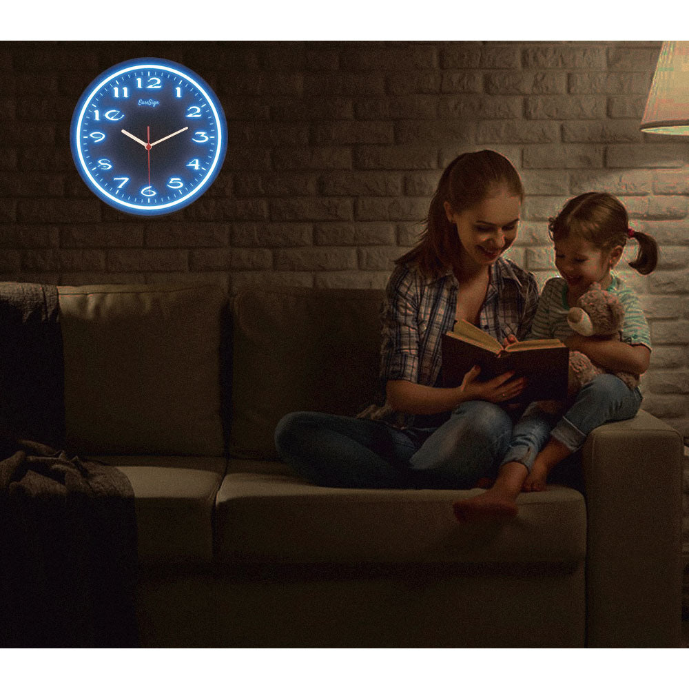 25ck0017 EaseSign Home Decor LED Light Flexible Flex illuminated Neon Wall Clock 7 Colors 10"