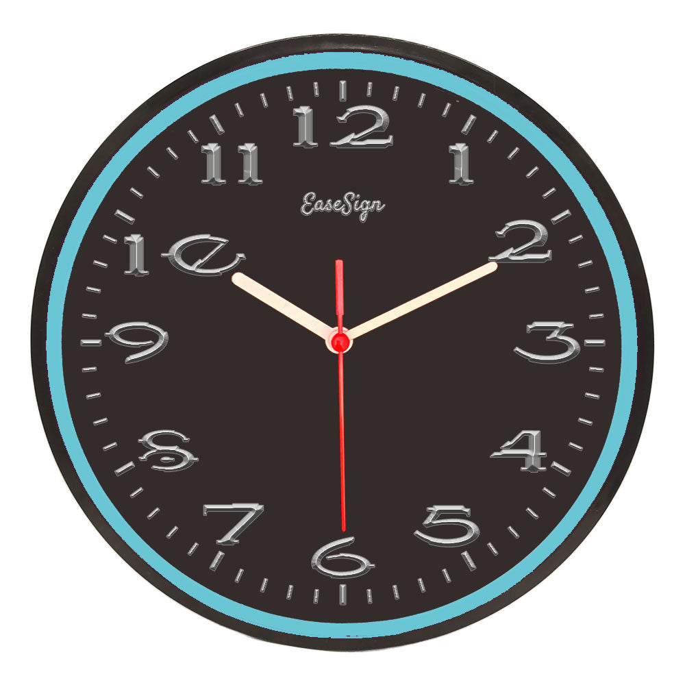 25ck0017 EaseSign Home Decor LED Light Flexible Flex illuminated Neon Wall Clock 7 Colors 10"