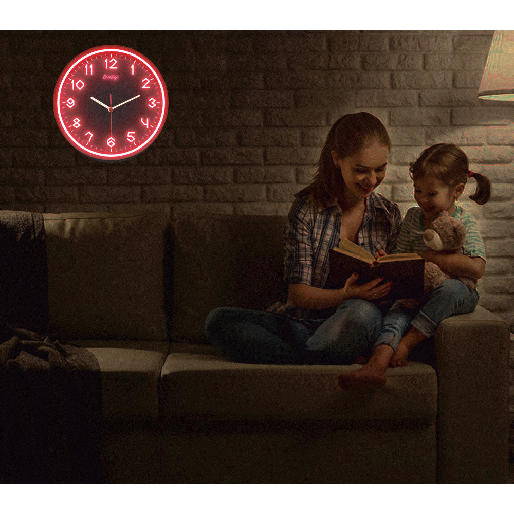25ck0018 EaseSign Home Decor LED Light Flexible Flex illuminated Neon Wall Clock 7 Colors 10"