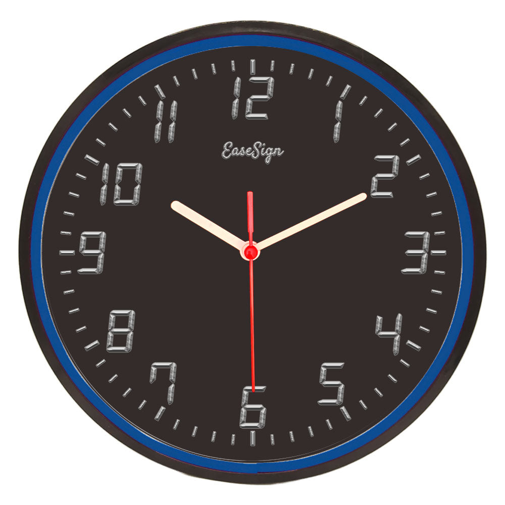 25ck0019 EaseSign Home Decor LED Light Flexible Flex illuminated Neon Wall Clock 7 Colors 10"