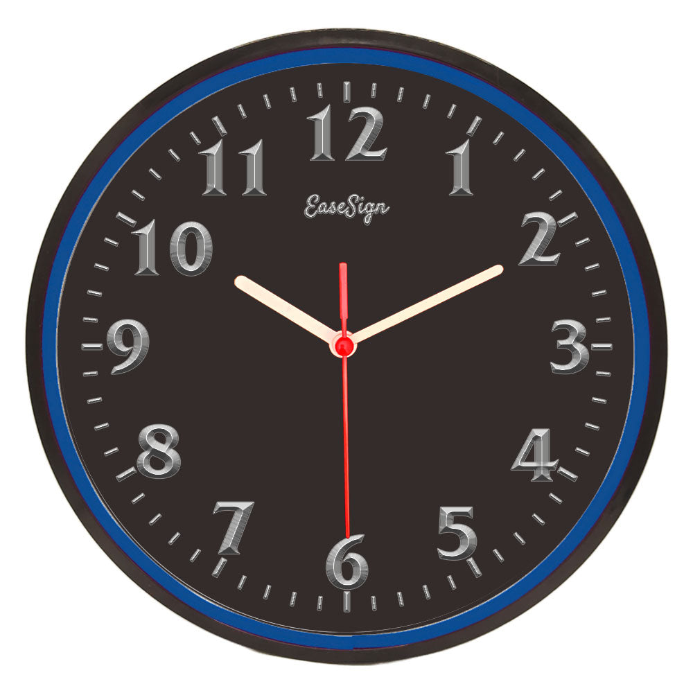 25ck0020 EaseSign Home Decor LED Light Flexible Flex illuminated Neon Wall Clock 7 Colors 10"