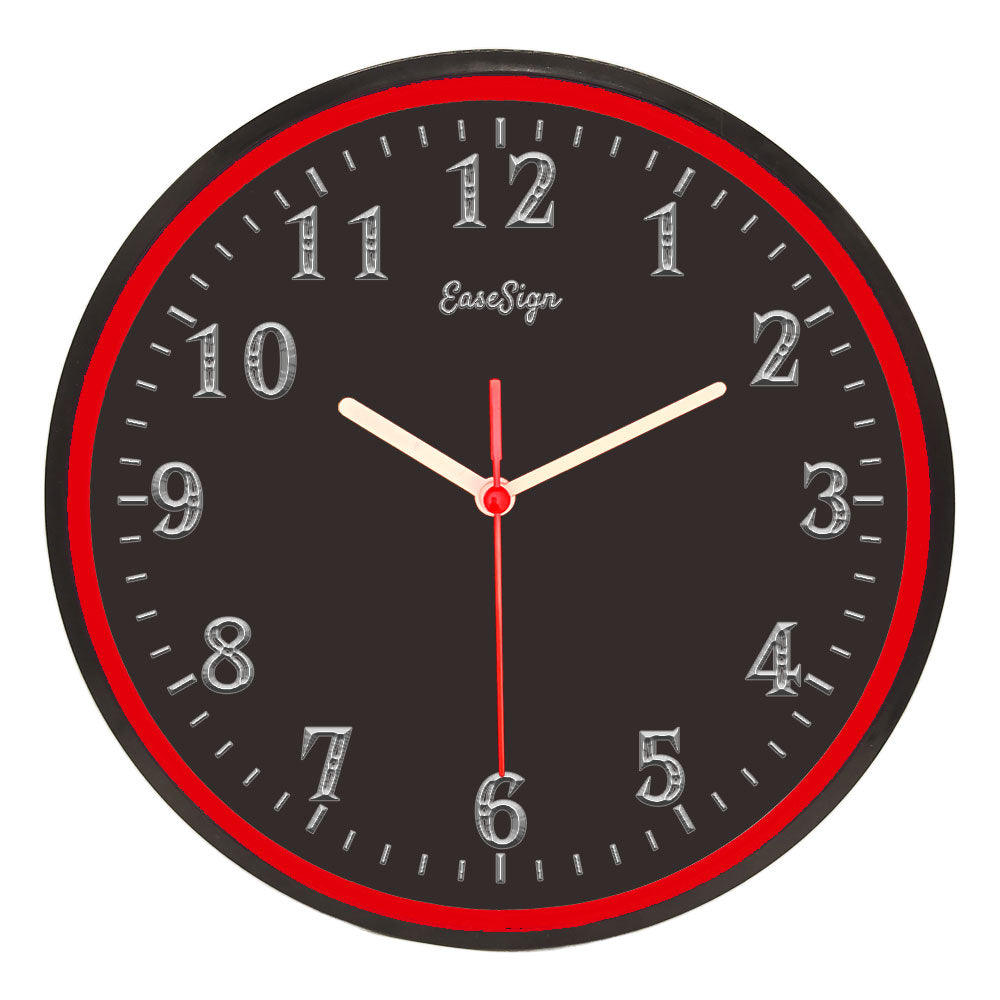 25ck0021 EaseSign Home Decor LED Light Flexible Flex illuminated Neon Wall Clock 7 Colors 10"