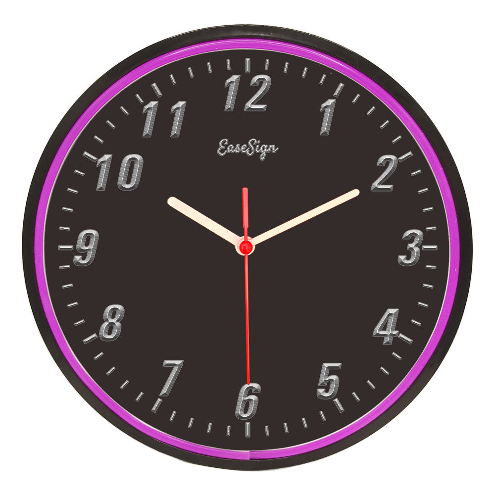 25ck0022 EaseSign Home Decor LED Light Flexible Flex illuminated Neon Wall Clock 7 Colors 10"