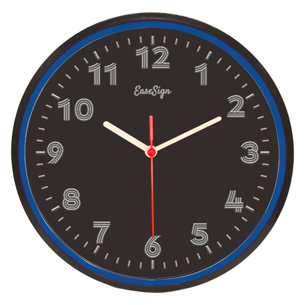 25ck0024 EaseSign Home Decor LED Light Flexible Flex illuminated Neon Wall Clock 7 Colors 10"