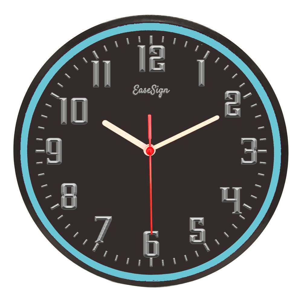 25ck0025 EaseSign Home Decor LED Light Flexible Flex illuminated Neon Wall Clock 7 Colors 10"