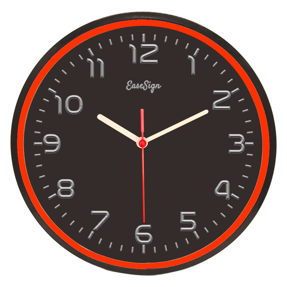 25ck0026 EaseSign Home Decor LED Light Flexible Flex illuminated Neon Wall Clock 7 Colors 10"