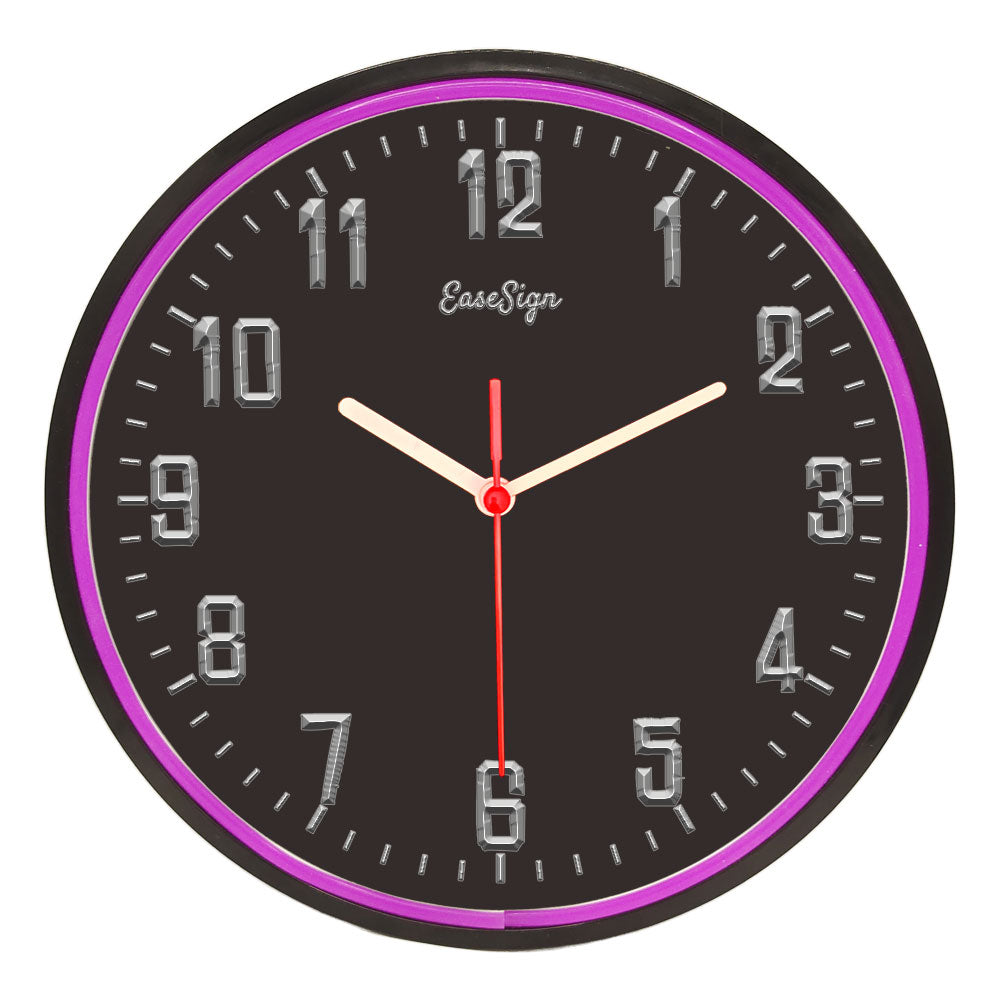 25ck0028 EaseSign Home Decor LED Light Flexible Flex illuminated Neon Wall Clock 7 Colors 10"